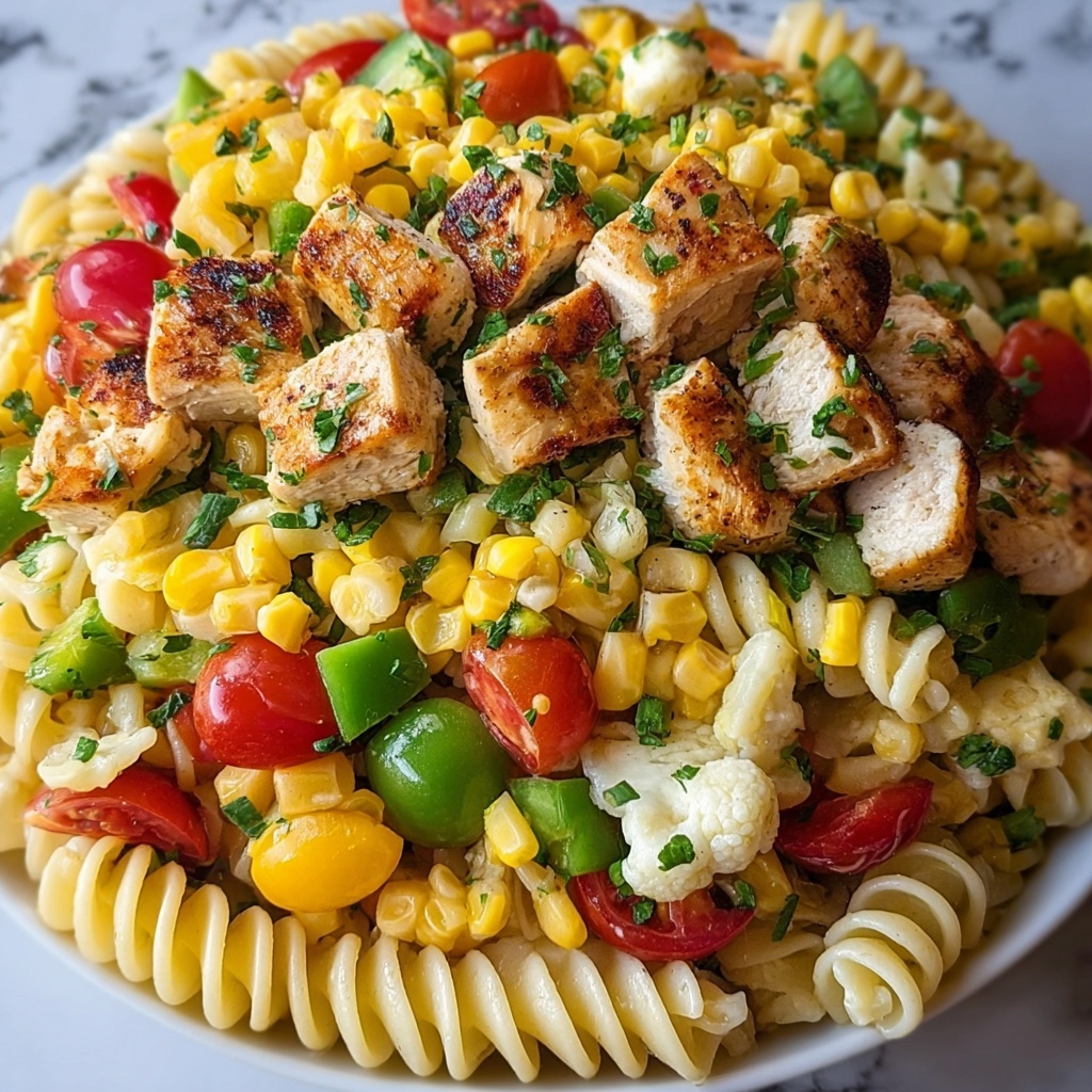 Chicken and Corn Pasta Salad Recipe - Recipe Image