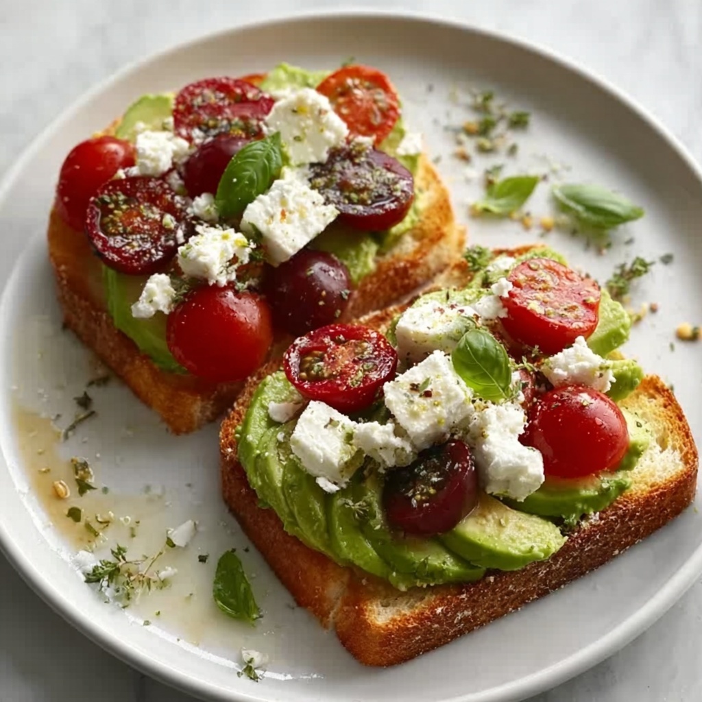 Avocado Feta Toast with Tomato, Cranberries & Olive Oil Recipe - Recipe Image