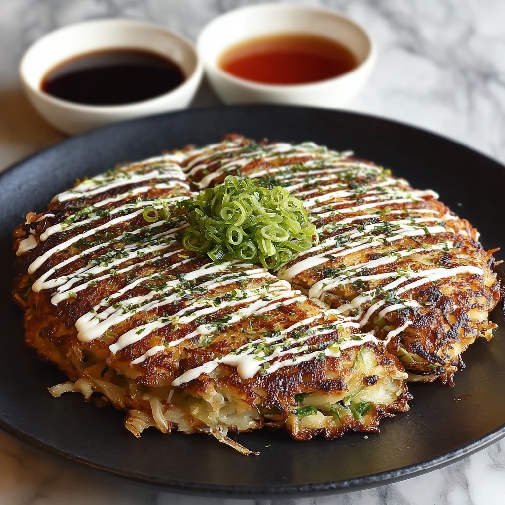 Savory Japanese Okonomiyaki Pancakes Recipe - Recipe Image