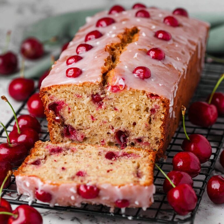Cherry Bread with Almond Glaze Recipe