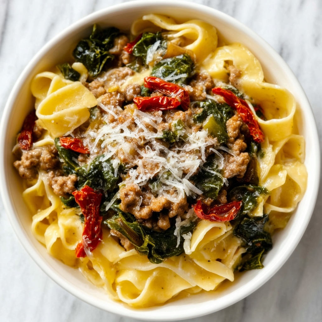 Creamy Sausage and Peppers Pasta Recipe - Recipe Image