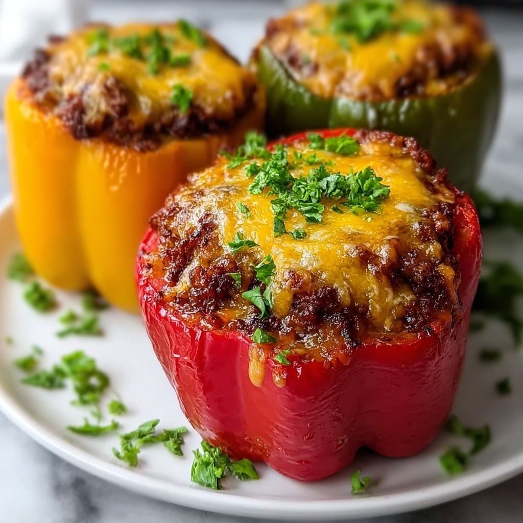 Smoky BBQ Meatloaf Stuffed Peppers Recipe - Recipe Image