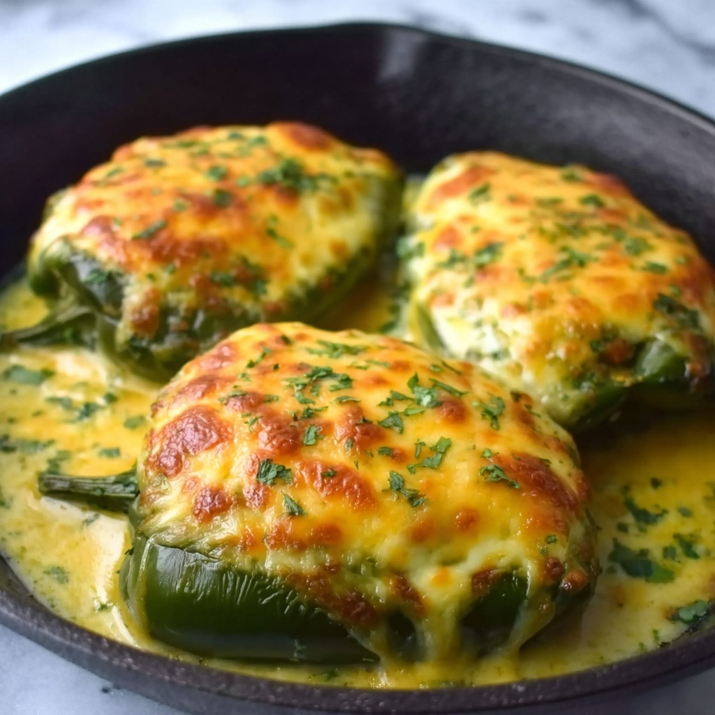 Baked Chili Rellenos with Monterey Jack and Cheddar Cheese Recipe - Recipe Image