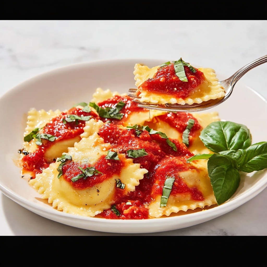 Keto Ravioli with Marinara and Basil Recipe - Recipe Image