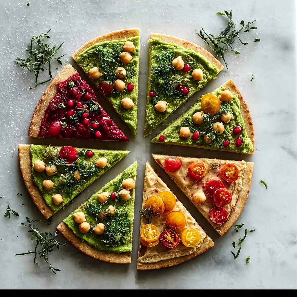 Red & Green Hummus Duo with Pita Trees Recipe - Recipe Image