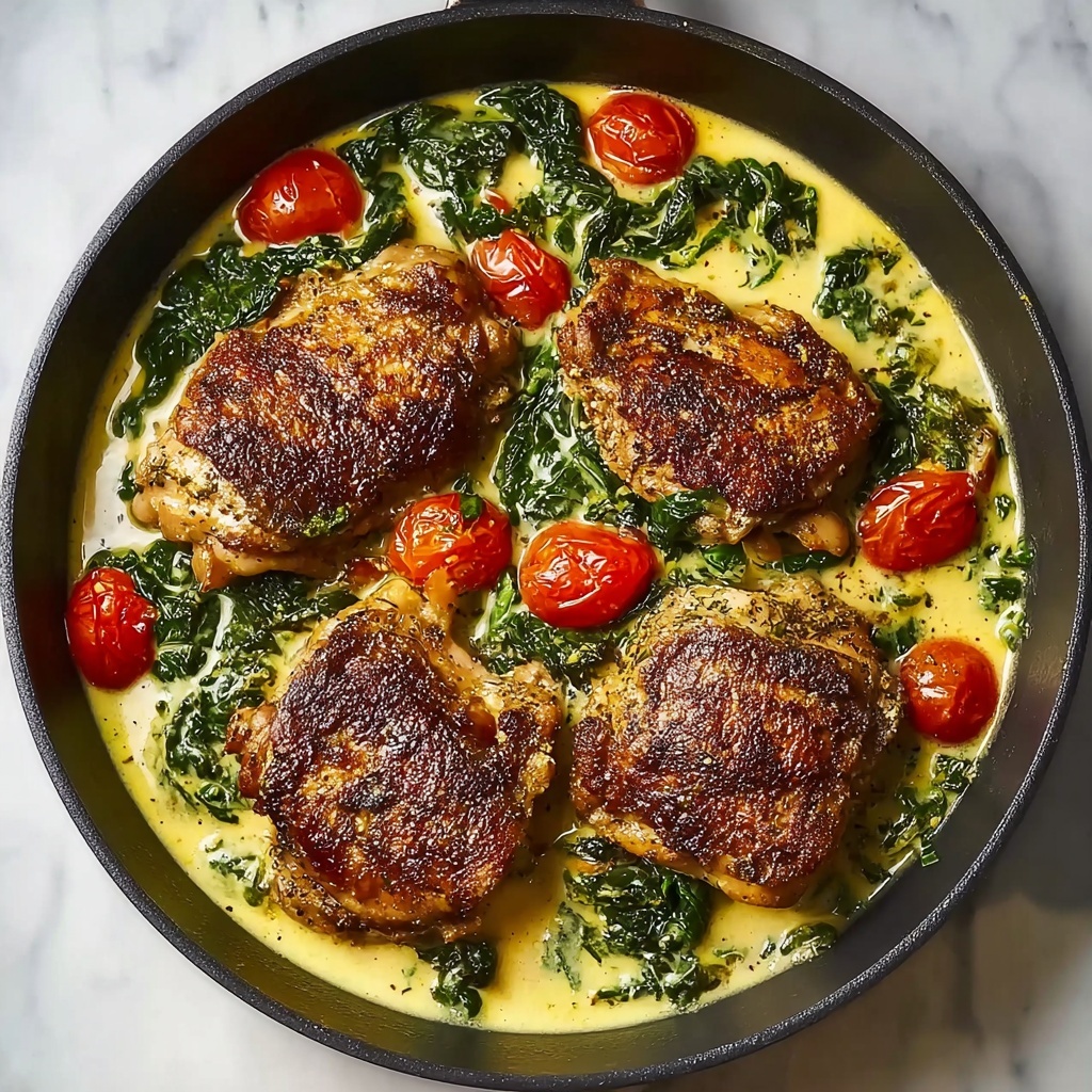Creamy Pesto Chicken with Roasted Tomatoes and Spinach Recipe - Recipe Image