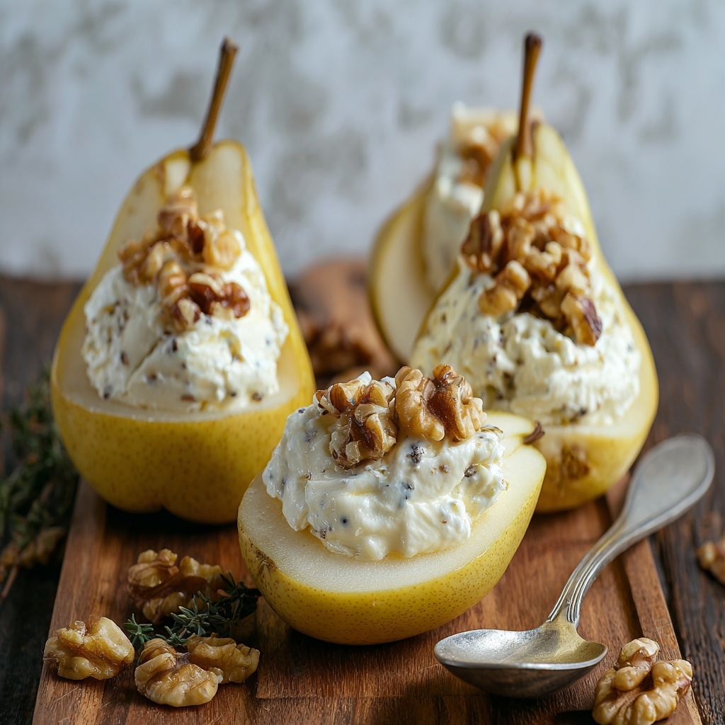 Elegant Blue Cheese Stuffed Pears Recipe - Recipe Image