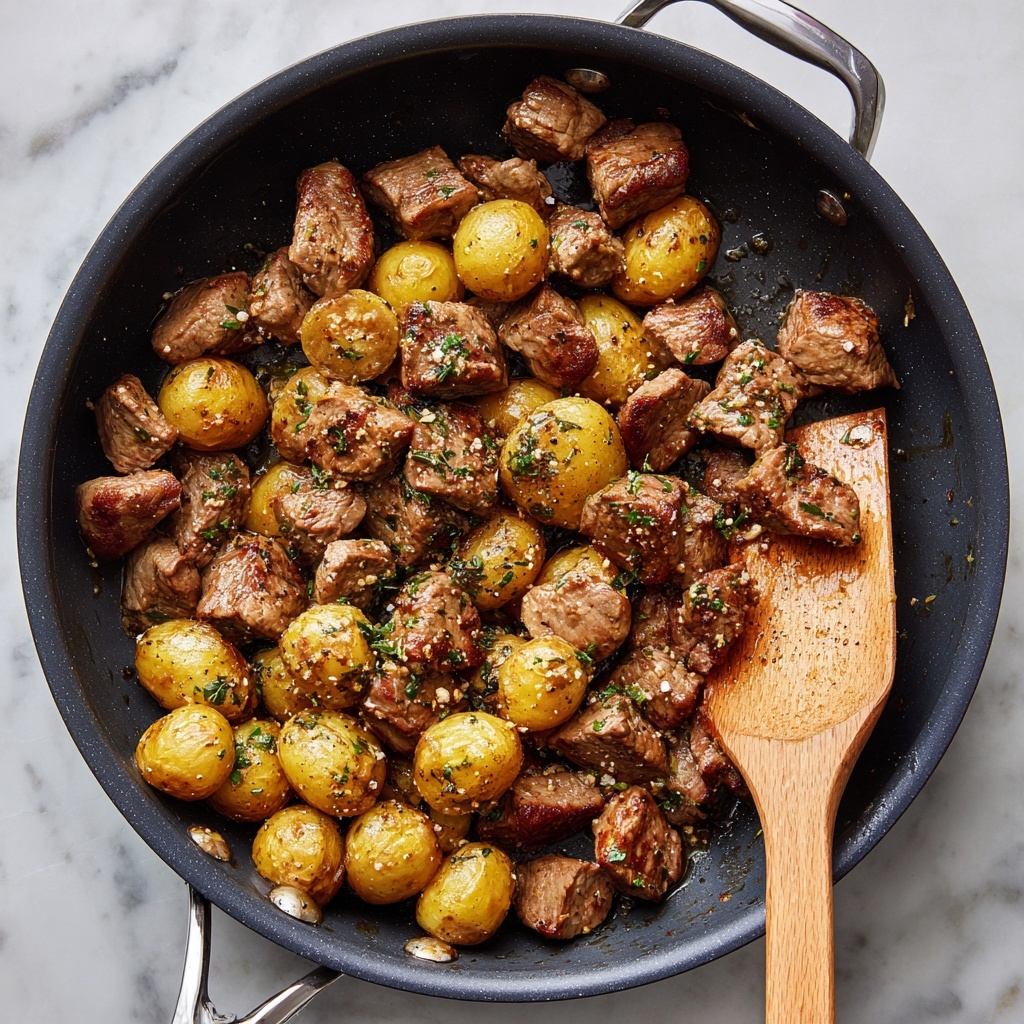 Garlic Butter Steak Bites and Potatoes Recipe - Recipe Image