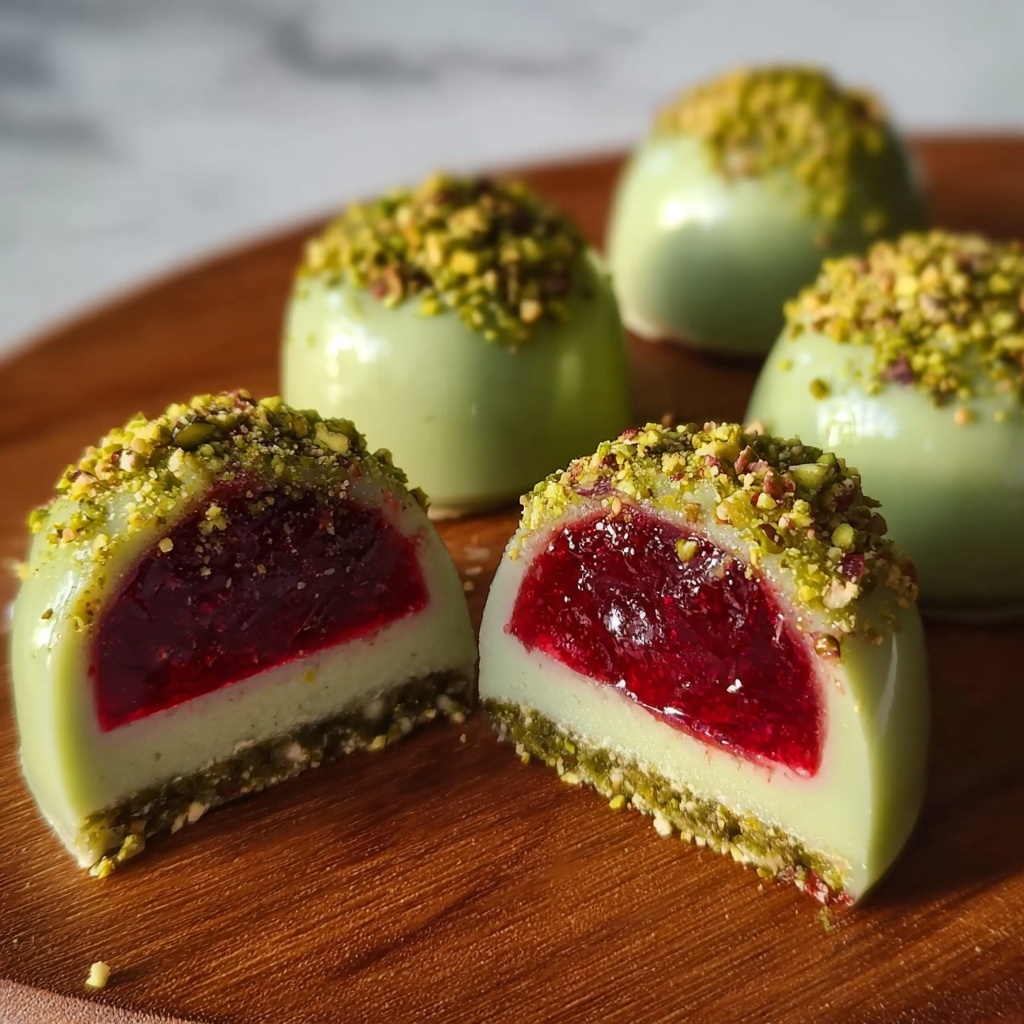 Pistachio Raspberry Cheesecake Domes: 5 Irresistible Layers Recipe - Recipe Image