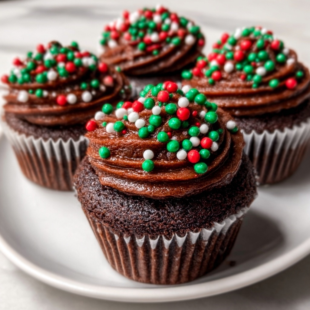 Christmas Chocolate Cupcakes Recipe - Recipe Image