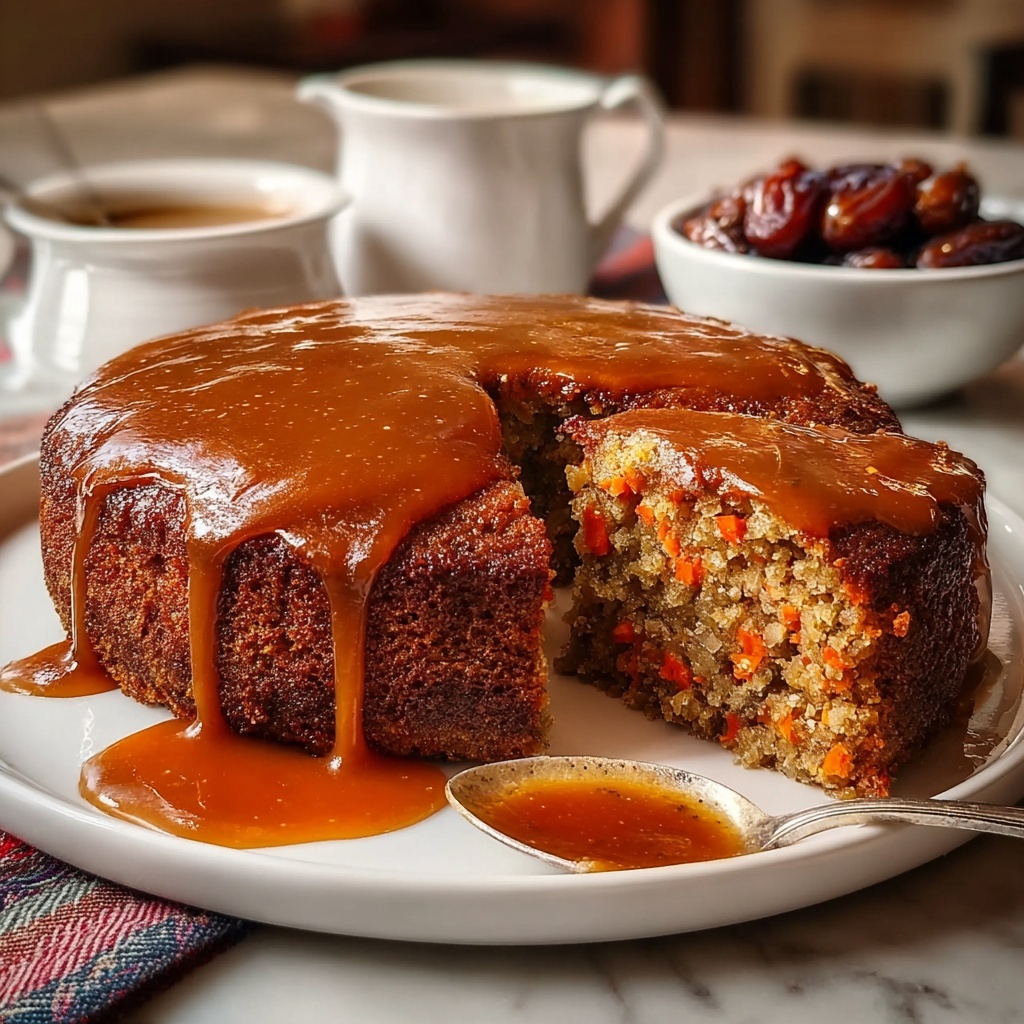Carrot Date Pudding with Brown Sugar Sauce Recipe - Recipe Image