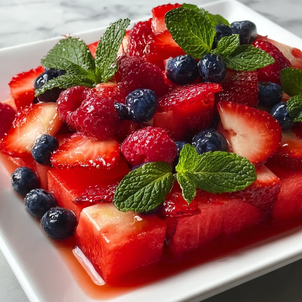 Watermelon Berry Fruit Salad with Fresh Mint and Lime Recipe - Recipe Image