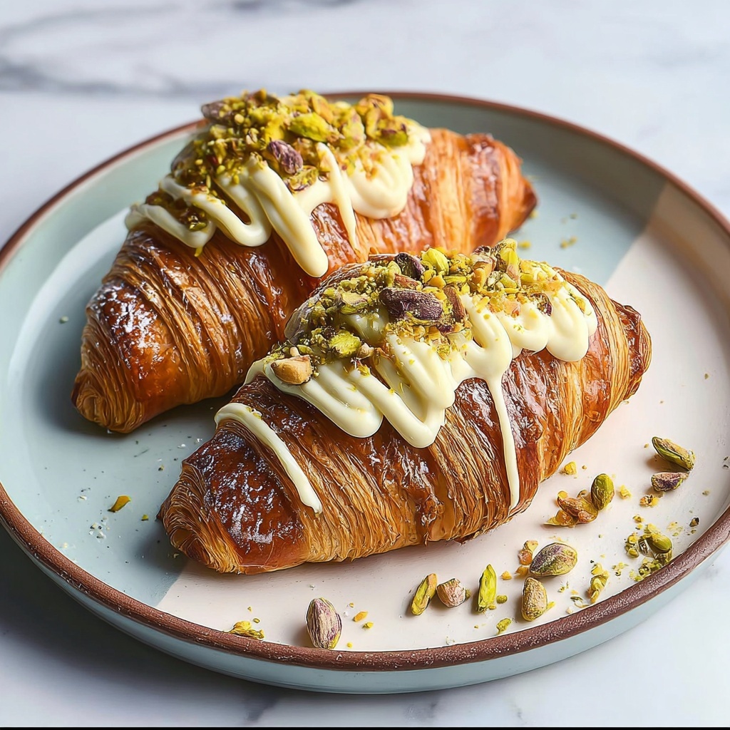 Vegan Pistachio Cream Croissants Recipe - Recipe Image
