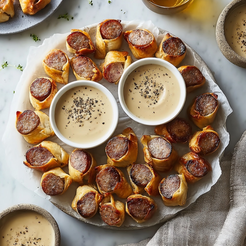 Savory Bratwurst Appetizer Bites with Creamy Sauerkraut Dip Recipe - Recipe Image