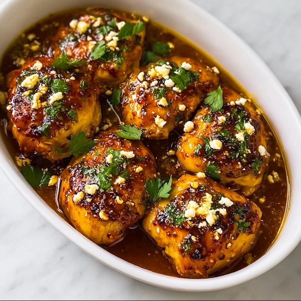 Hot Honey Infused Feta Chicken Recipe - Recipe Image