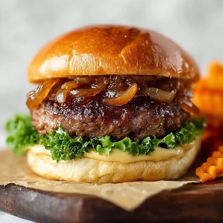 Caramelized Onion Burger with Balsamic Mayo Recipe