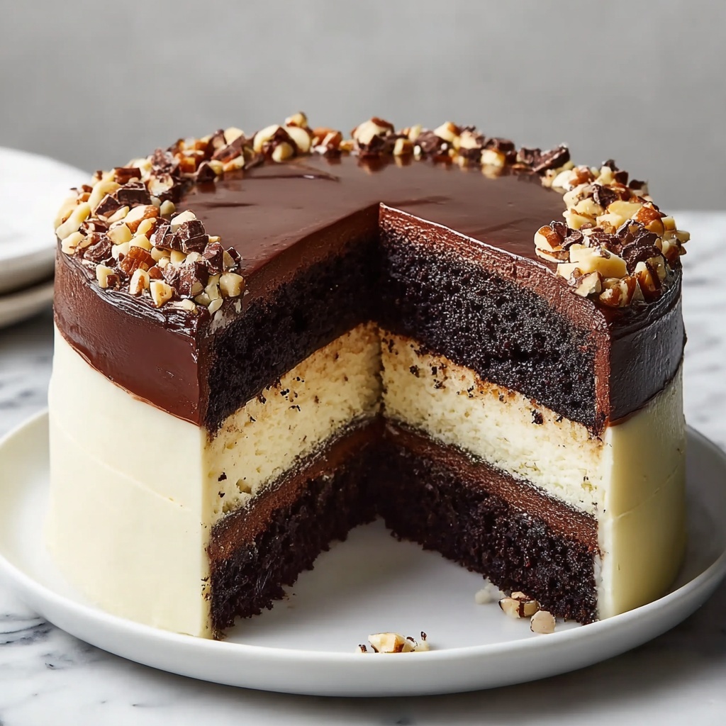 Irresistible Tuxedo Cake with Chocolate Mousse and Ganache Recipe - Recipe Image