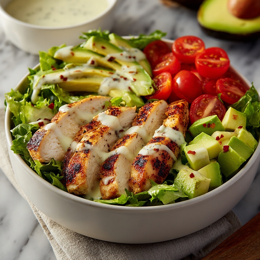 Grilled Chicken & Avocado Salad Bowl Recipe - Recipe Image