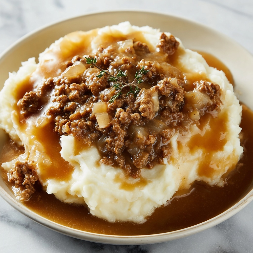 Ground Beef Gravy with Mashed Potatoes Recipe - Recipe Image