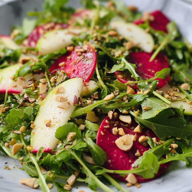 Apple Radish and Watercress Salad with Pistachio Chile de Árbol Dressing Recipe