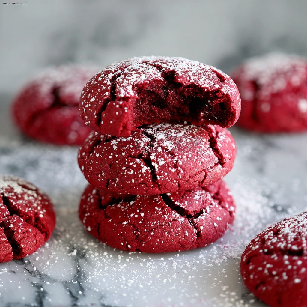 Red Velvet Crinkle Cookies Recipe - Recipe Image