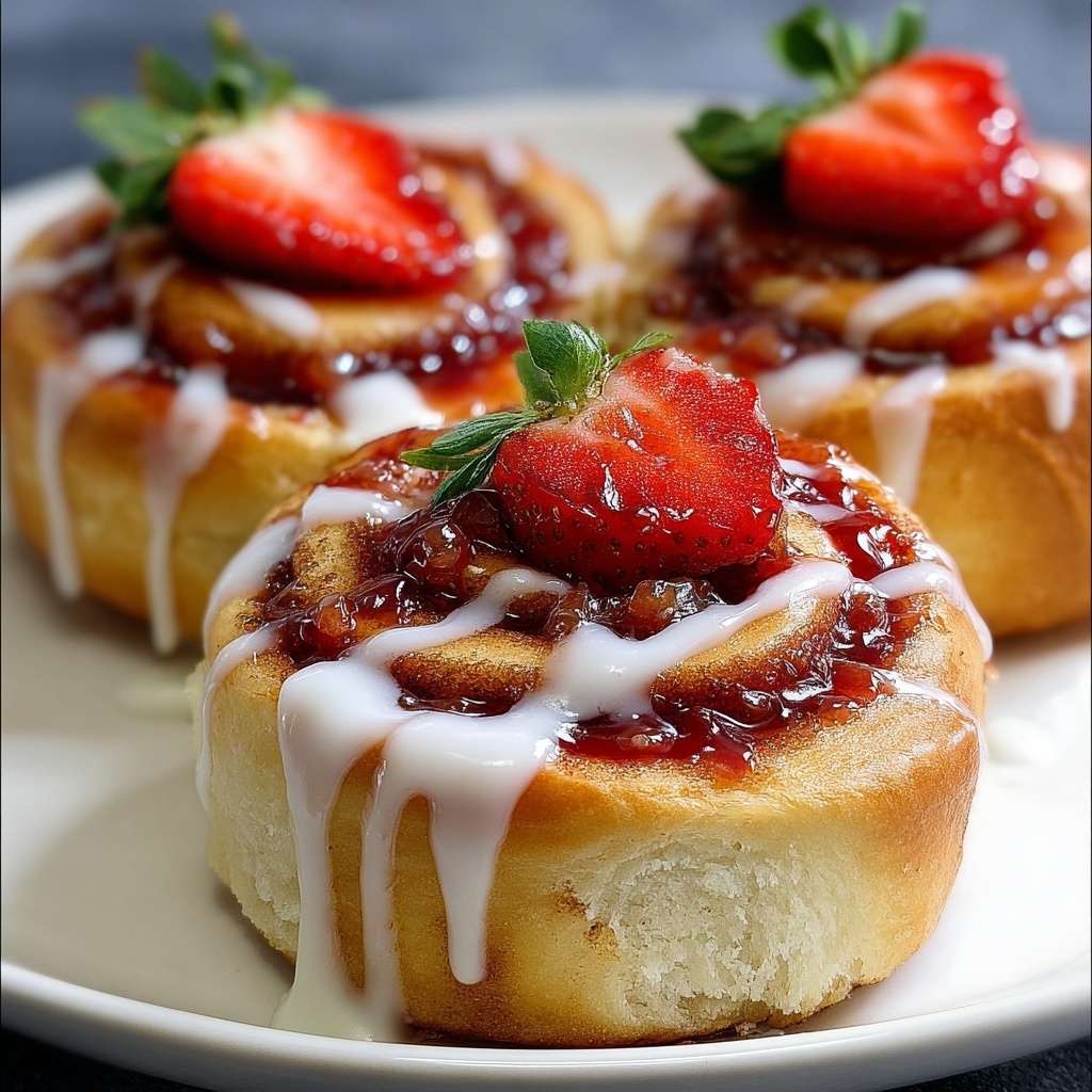 Strawberry Cheesecake Cinnabon Rolls Recipe - Recipe Image