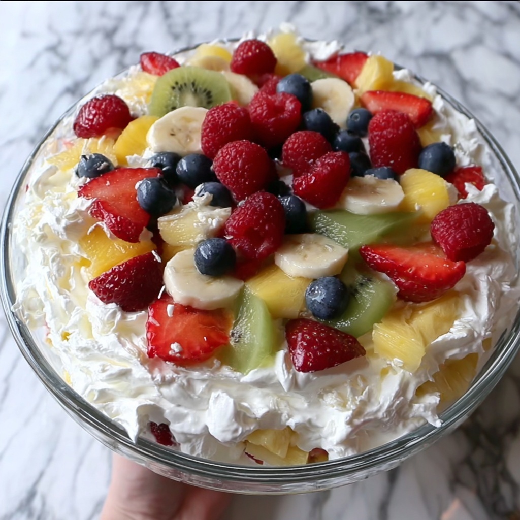 No Bake Cheesecake Fruit Salad Recipe - Recipe Image