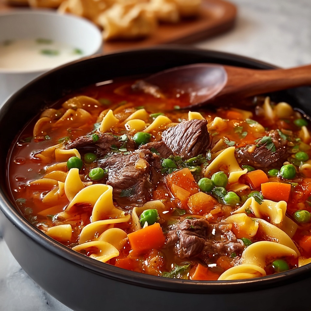 Vegetable Beef Noodle Soup Recipe - Recipe Image