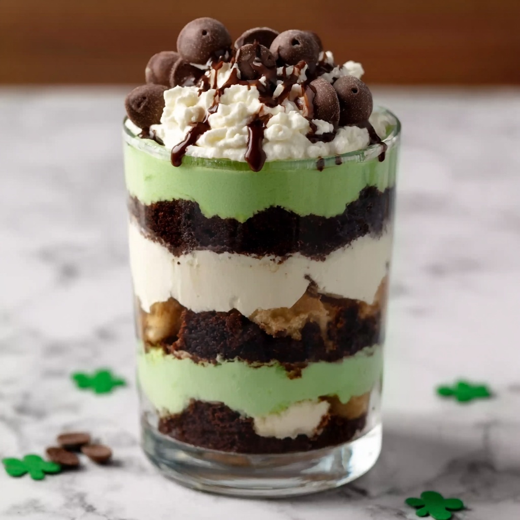 St. Patrick's Day Brownie Trifle Recipe - Recipe Image