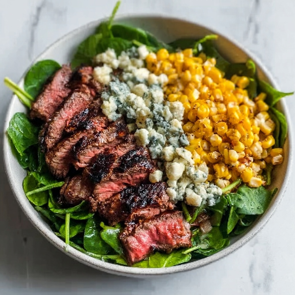 Grilled Balsamic Steak Salad with Gorgonzola and Corn Recipe - Recipe Image
