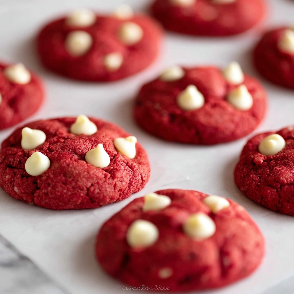 Red Velvet White Chocolate Chip Cookies Recipe - Recipe Image