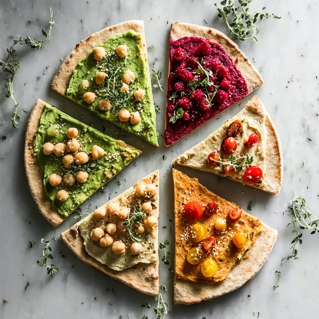 Red & Green Hummus Duo with Pita Trees Recipe - Recipe Image