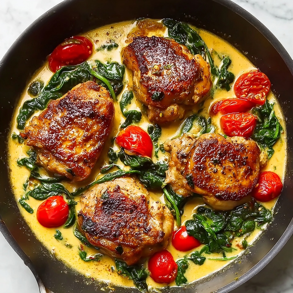 Creamy Pesto Chicken with Roasted Tomatoes and Spinach Recipe - Recipe Image