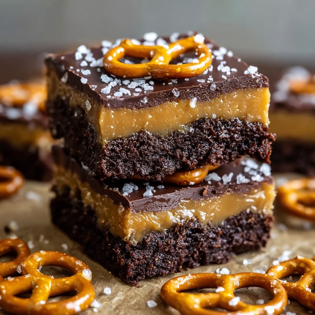 Salted Caramel Pretzel Brownies Recipe - Recipe Image