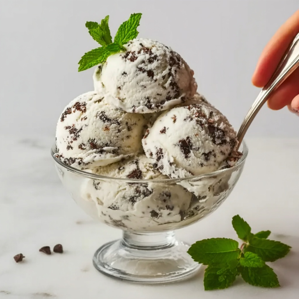 Homemade Mint Chocolate Chip Ice Cream Recipe - Recipe Image