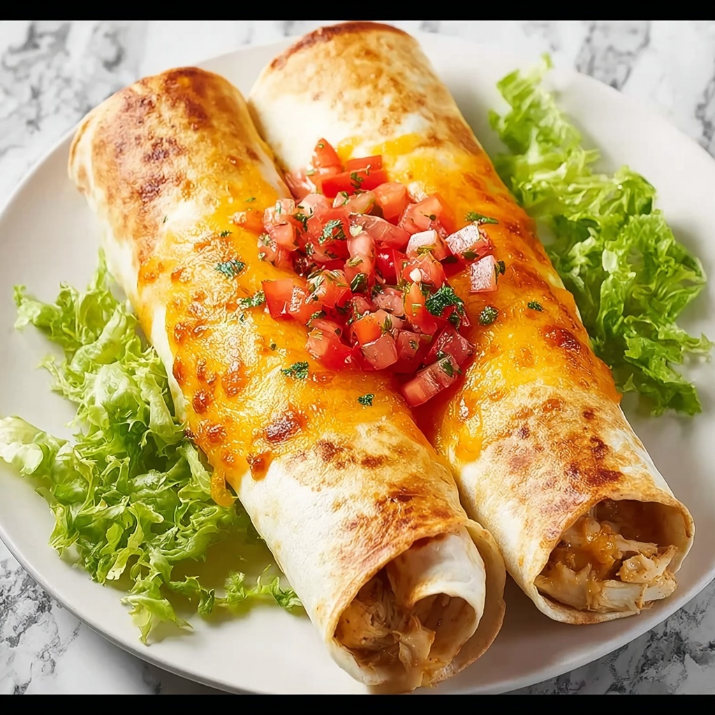 Baked Chicken Chimichangas Recipe - Recipe Image