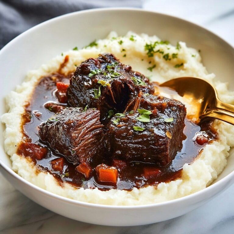 Braised Beef Short Ribs in Red Wine with Vegetables and Herbs Recipe