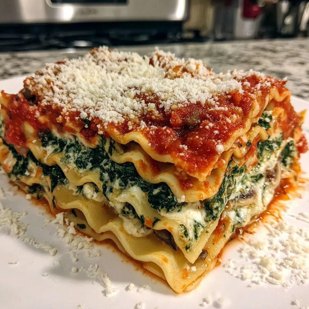 Spinach Mushroom Lasagna: 7 Layers of Pure Comfort Recipe - Recipe Image