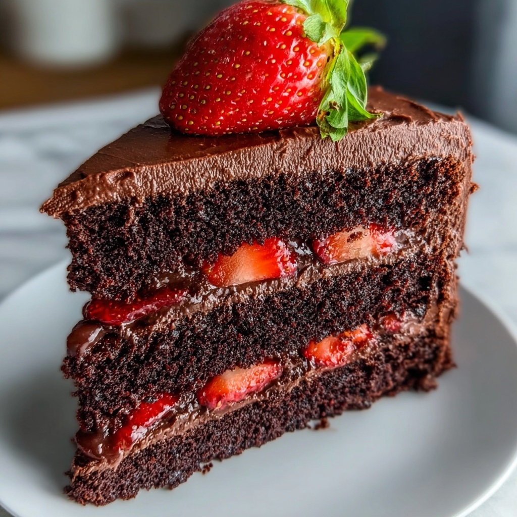 Strawberry Chocolate Cake Recipe - Recipe Image