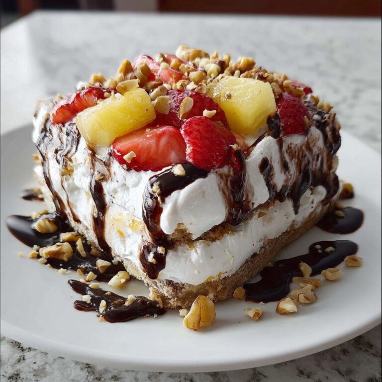 No Bake Banana Split Cake Recipe: 4 Layers of Delight Recipe