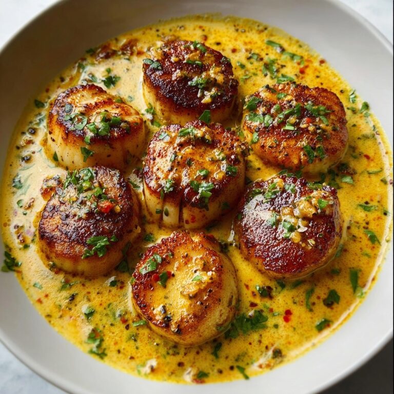 Seared Scallops with Spicy Cajun Cream Sauce Recipe
