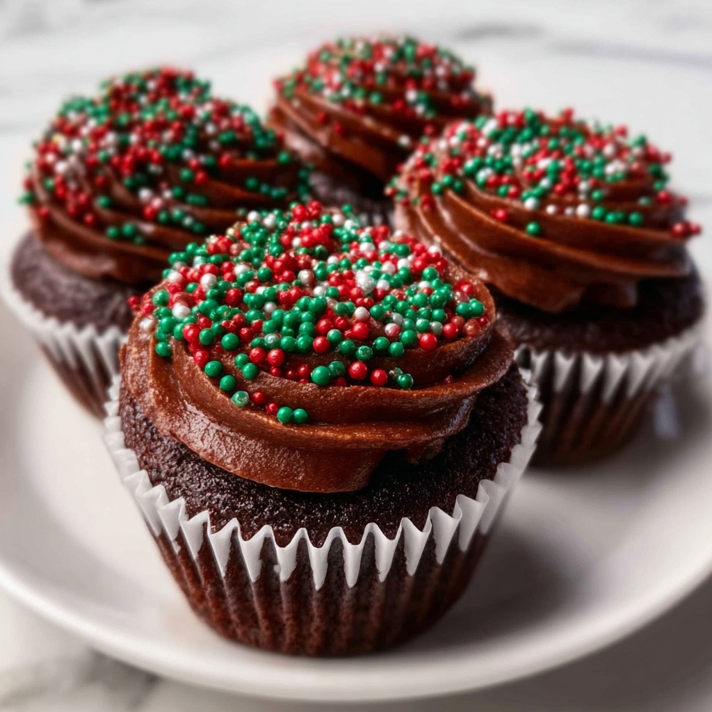 Christmas Chocolate Cupcakes Recipe - Recipe Image