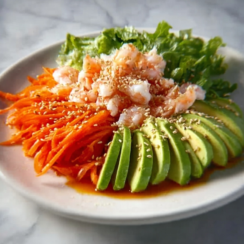 Kani Salad with Avocado, Cucumber, and Toasted Sesame Seeds Recipe - Recipe Image