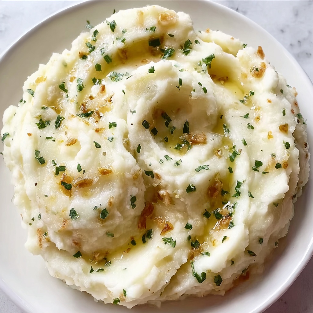 Creamy Garlic Mashed Potatoes Recipe - Recipe Image