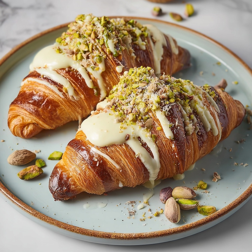 Vegan Pistachio Cream Croissants Recipe - Recipe Image