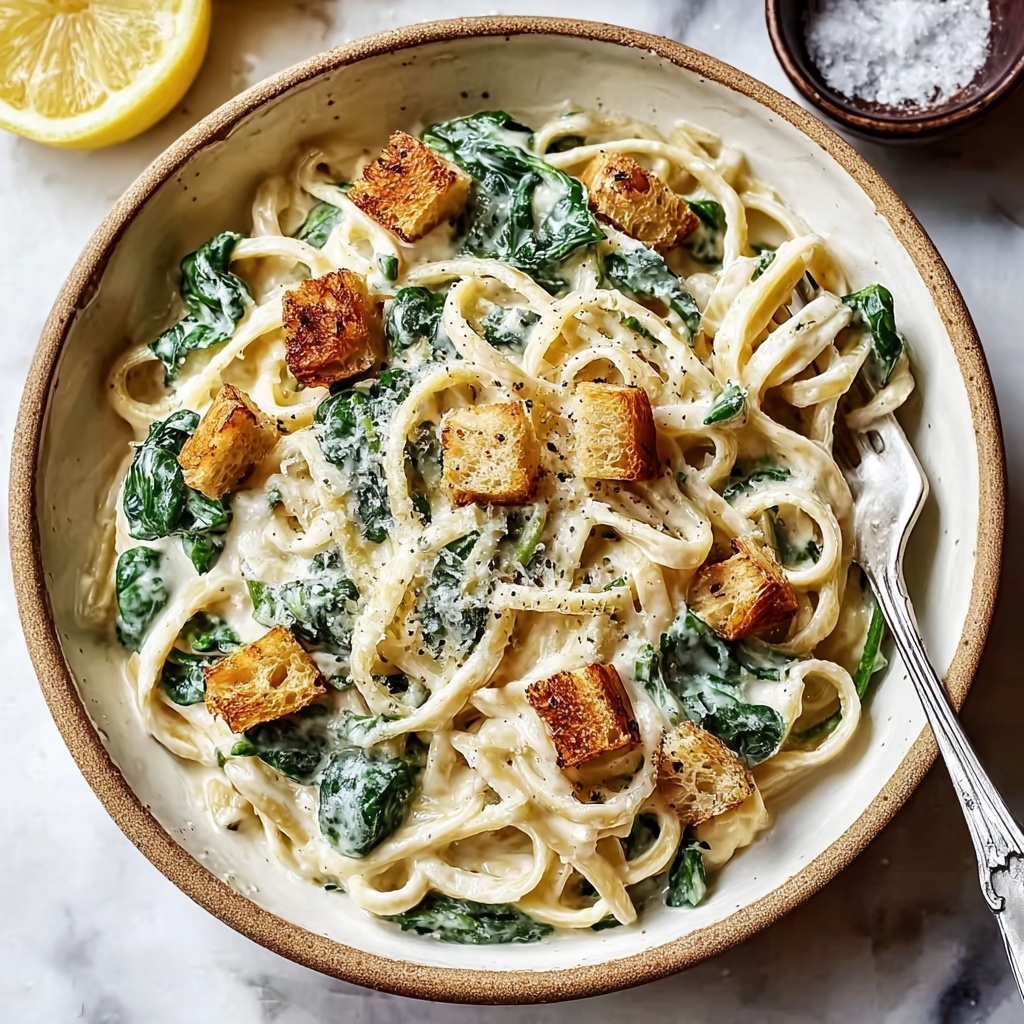 Creamy Tahini Pasta with Lemon, Garlic, and Kale Recipe - Recipe Image