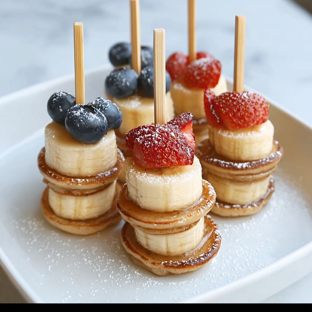 Strawberry Banana Pancake Skewers for a Fun Family Breakfast Recipe - Recipe Image