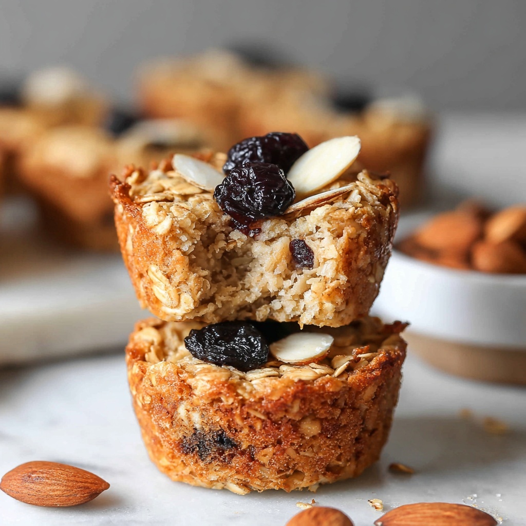 Cherry Almond Baked Oatmeal Cups Recipe - Recipe Image