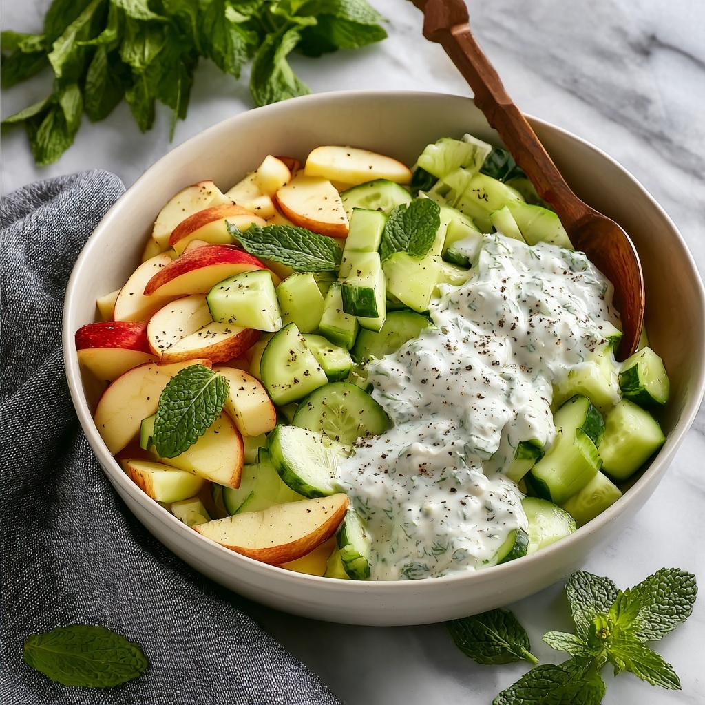 Apple Cucumber Salad with Lemon Honey Dressing Recipe - Recipe Image