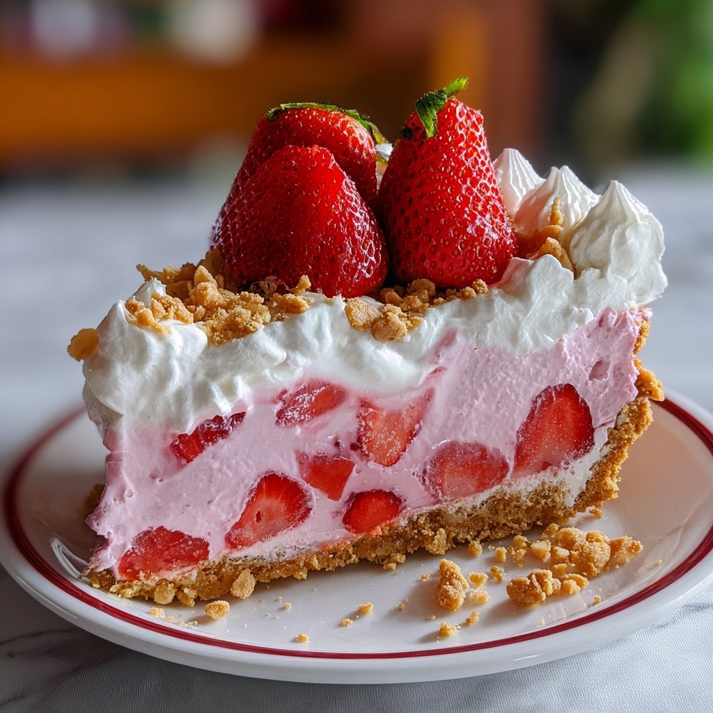 No-Bake Strawberry Crunch Cheesecake Recipe - Recipe Image